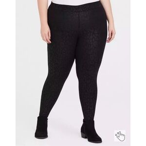 TORRID Premium Legging Pants Leopard Cheetah Print Metallic Black 3 3X